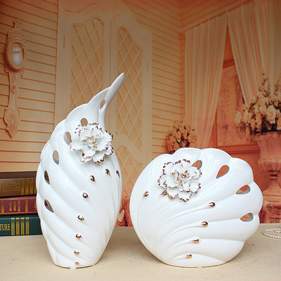 高温玉瓷陶瓷工艺品 现代欧式寄花描金花瓶，点亮家居时尚