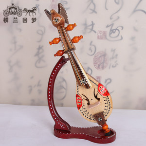 匠心传韵 维吾尔族胡西塔尔手工乐器模型摆件